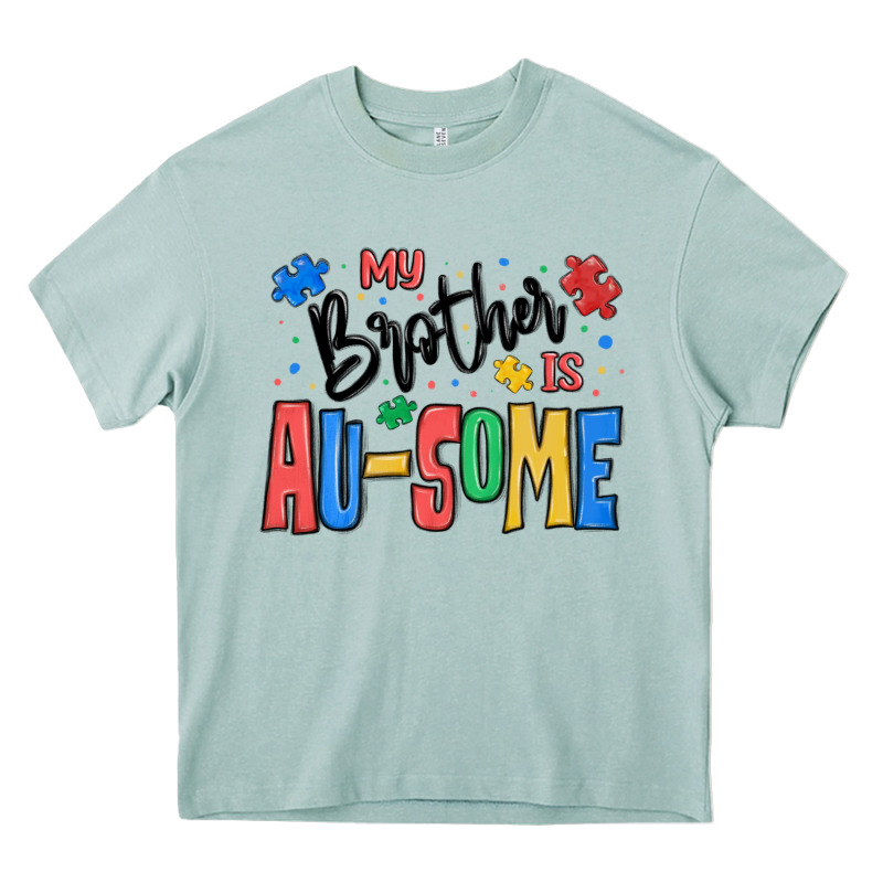 My Brother Is Ausome Autism Heavy Core Tee by MaliasSmallBusiness | Teevron
