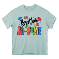 Arona my brother is ausome autism Heavy Core Tee - MaliasSmallBusiness