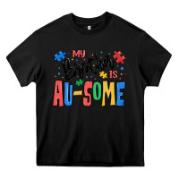Black my brother is ausome autism Heavy Core Tee - MaliasSmallBusiness