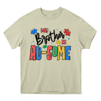 Mossy my brother is ausome autism Heavy Core Tee - MaliasSmallBusiness