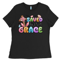 Black saved by his grace Ladies Tee - MaliasSmallBusiness