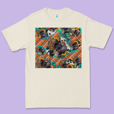 Thanksgiving Turkey Sunflower Turquoise Premium Tee Designed By Nancycooperartshop