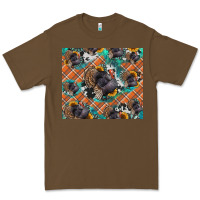 Cacao Thanksgiving Turkey sunflower turquoise Premium Tee - NancyCooperArtShop