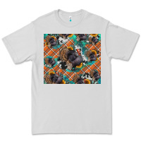 Dove Grey Thanksgiving Turkey sunflower turquoise Premium Tee - NancyCooperArtShop