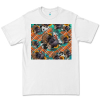 White Thanksgiving Turkey sunflower turquoise Premium Tee - NancyCooperArtShop