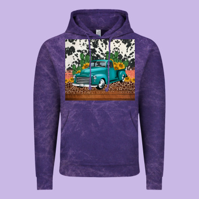Western Farm Truck Cactus And Sunflowers Vintage Hoodie Designed By Jasminsmagicworld