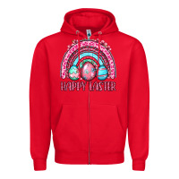 Red Happy Easter eggs rainbow Zipper Hoodie - OliviaCreatesArt