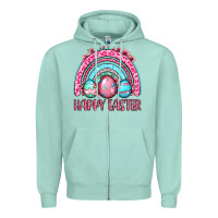 Seafoam Happy Easter eggs rainbow Zipper Hoodie - OliviaCreatesArt