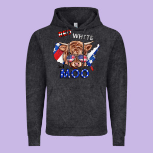 Red White And Moo Cow Vintage Hoodie Designed By Ranaportraitstore