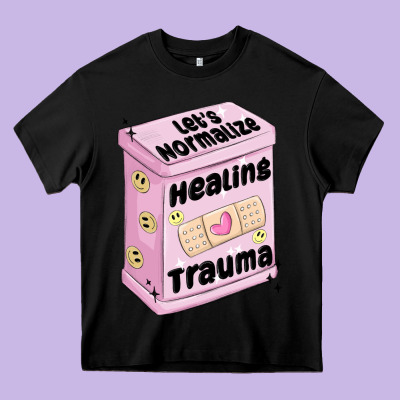 Let's Normalize Healing Trauma Heavy Core Tee Designed By Maliassmallbusiness
