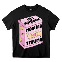 Black let's normalize healing trauma Heavy Core Tee - MaliasSmallBusiness