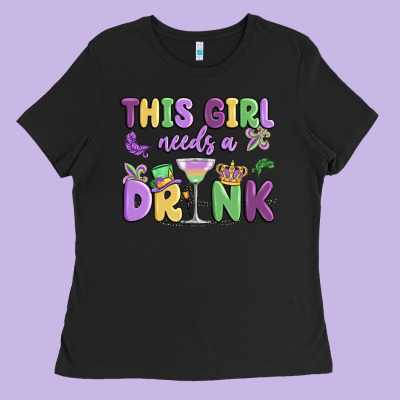 This Girl Needs A Drink Ladies Tee Designed By Maliassmallbusiness