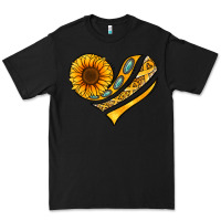 Black Childhood Cancer Awareness heart Premium Tee - NancyCooperArtShop