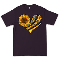 Plum Childhood Cancer Awareness heart Premium Tee - NancyCooperArtShop