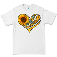 White Childhood Cancer Awareness heart Premium Tee - NancyCooperArtShop