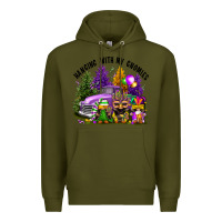 Army Green mardi gras hanging with my gnomies Premium Hoodie - FaDigitalArtStudio