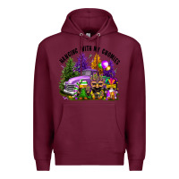 Burgundy mardi gras hanging with my gnomies Premium Hoodie - FaDigitalArtStudio