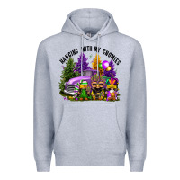 Heather Grey mardi gras hanging with my gnomies Premium Hoodie - FaDigitalArtStudio