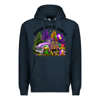 Navy mardi gras hanging with my gnomies Premium Hoodie - FaDigitalArtStudio