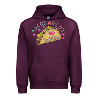 Mauve Wine Tacos Are My Valentine Urban Hoodie - CowhideDigitalArt