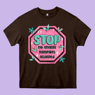 Stop No Energy Vampires Allowed Heavy Core Tee Designed By Maliassmallbusiness