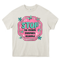 Cream stop no energy vampires allowed Heavy Core Tee - MaliasSmallBusiness