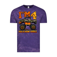 Cloud Purple i'm four this is how i roll monster truck birthday Vintage Tee - Jasminsmagicworld