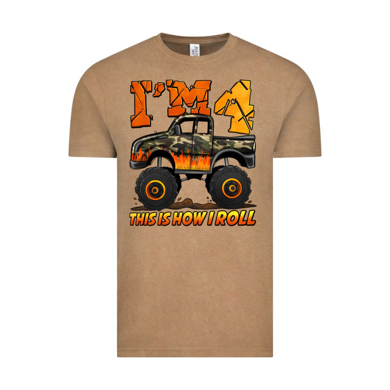 I'm Four This Is How I Roll Monster Truck Birthday Vintage Tee by Jasminsmagicworld | Teevron
