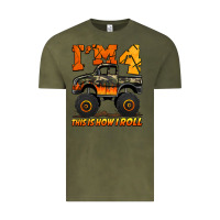 Vintage Olive i'm four this is how i roll monster truck birthday Vintage Tee - Jasminsmagicworld