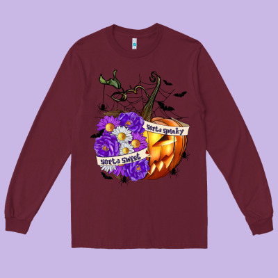 Sorta Sweet Sorta Spooky Long Sleeve Tee Designed By Texasbilliewilder