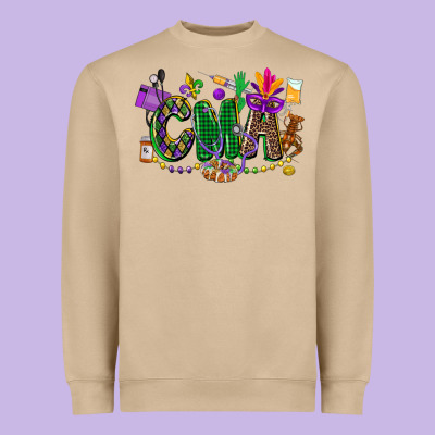 Cma Mardi Gras Cowgirl Heavyweight Sweatshirt Designed By Cowgirlartshop