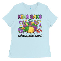 Baby Blue king cake calories don't count Ladies Tee - MaliasSmallBusiness
