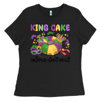 Black king cake calories don't count Ladies Tee - MaliasSmallBusiness