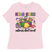 Bubblegum Pink king cake calories don't count Ladies Tee - MaliasSmallBusiness
