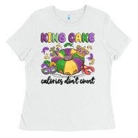 White king cake calories don't count Ladies Tee - MaliasSmallBusiness