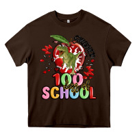 Chocolate Brown crushed 100 days of school Heavy Core Tee - MaliasSmallBusiness