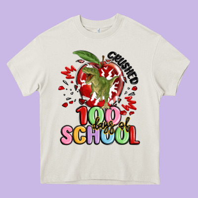 Crushed 100 Days Of School Heavy Core Tee Designed By Maliassmallbusiness