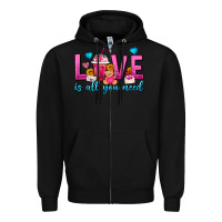 Black Love Is All You Need Valentines Day Frappe Coffee Zipper Hoodie - FaDigitalArtStudio
