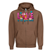 Chestnut Love Is All You Need Valentines Day Frappe Coffee Zipper Hoodie - FaDigitalArtStudio