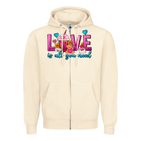 Sandshell Love Is All You Need Valentines Day Frappe Coffee Zipper Hoodie - FaDigitalArtStudio