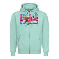 Seafoam Love Is All You Need Valentines Day Frappe Coffee Zipper Hoodie - FaDigitalArtStudio