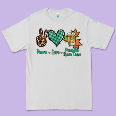 Peace Love Pumpkin Spice Latte Premium Tee Designed By Nancycooperartshop