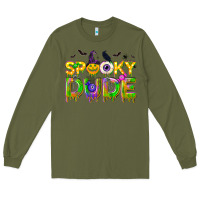Army Green spooky dude Long Sleeve Tee - NancyCooperArtShop