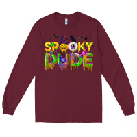 Burgundy spooky dude Long Sleeve Tee - NancyCooperArtShop