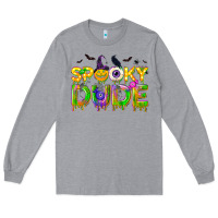 Heather Grey spooky dude Long Sleeve Tee - NancyCooperArtShop