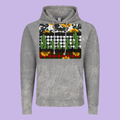 Cowhide Cacti Sunflowers Christmas Mousepad Vintage Hoodie Designed By Jasminsmagicworld