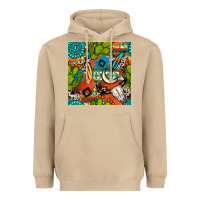 Mushroom western cactus aztec seamless pattern Heavyweight Hoodie - BundleAndBundleShop