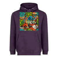 Plum western cactus aztec seamless pattern Heavyweight Hoodie - BundleAndBundleShop