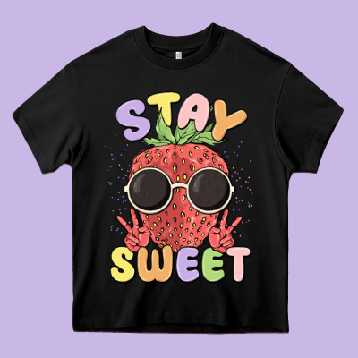 Stay Sweet Heavy Core Tee Designed By Maliassmallbusiness