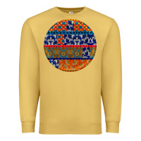 Antique Gold african fabric pattern round earrings Premium Sweatshirt - BundleAndBundleShop